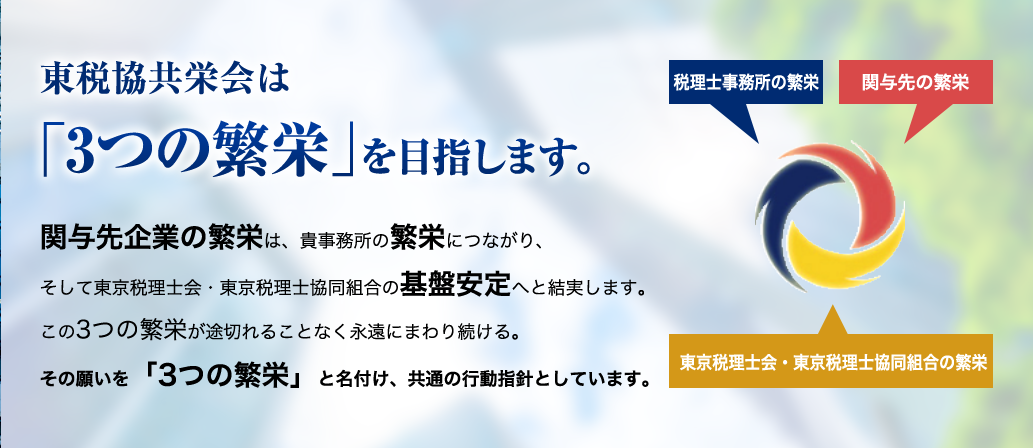 東税協共栄会は「3つの繁栄」を目指します。